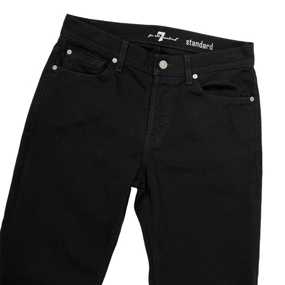 7 For All Mankind Other - NEW- 7 For All Mankind STANDARD 30x33 Mens Button Fly Stretch Denim Black Jeans